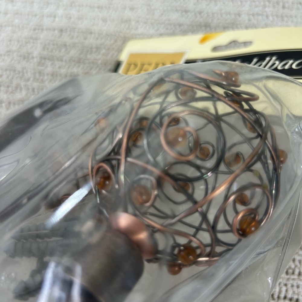 Peri Home Homeworks Collection Bronze Amber Beads Metal Curtain holdbacks (2) - Picture 7 of 9